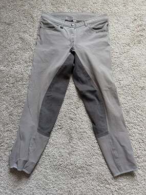 Romfh Full Seat Riding Breeches 30R Gray Equestrian Horseback Pants